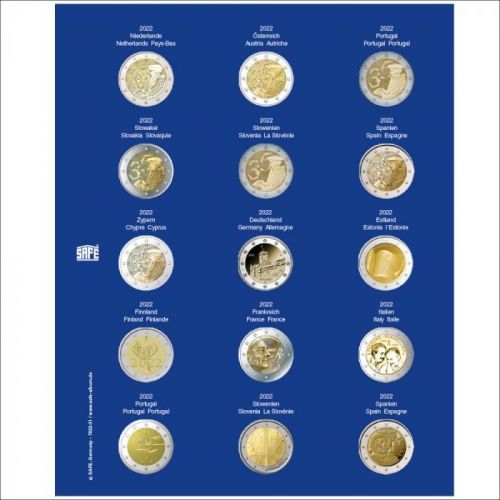 Safe Nachtragsblatt TOPset für 2 Euro Gedenkmünzen (2022) Nr. 7822-31 Neu