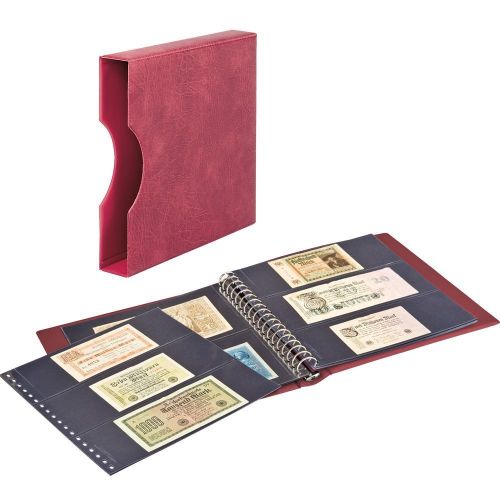 Lindner Banknotenalbum Regular mit Kassette weinrot 2815-814-W Neu