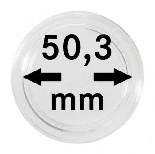 Lindner Münzkapsel Innen-Ø 50,3 mm, Innenhöhe 8,5 mm,10er Pack S22705030P Neu