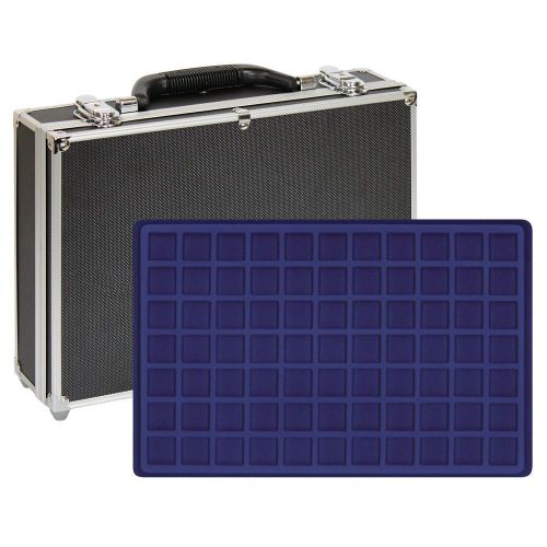 Lindner Münzkoffer 2338M-616 mit 8 blauen Münztableaus für Münzen bis 24mm Ø Neu