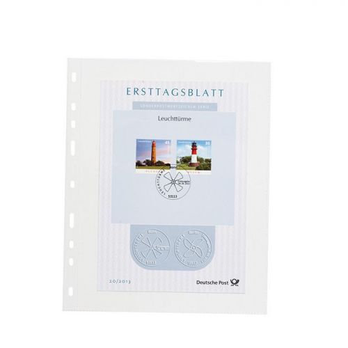 Leuchtturm Hüllen Klar Optima Easy 1 Tasche (50er Pack) 361475 Neu