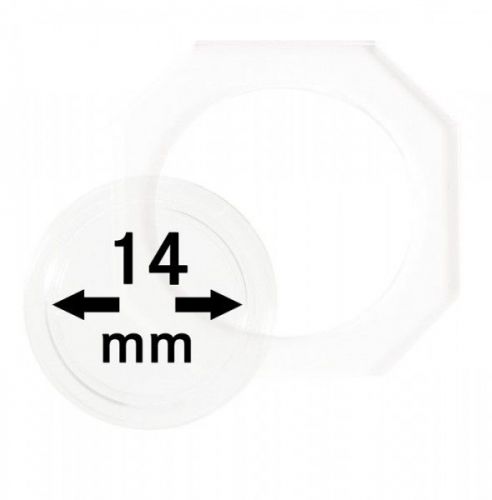 Lindner Münzkapsel OCTO 14mm OS014, 2er Pack Neu