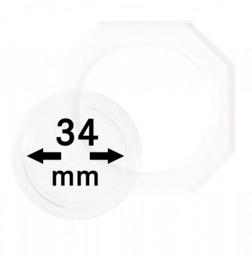 Lindner Münzkapsel OCTO 34mm OS034, 2er Pack Neu