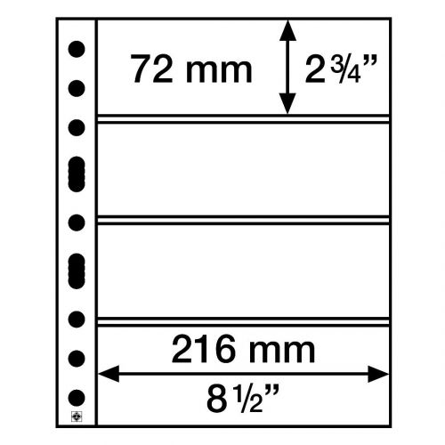 Leuchtturm Hüllen Klar Grande Easy, 4 Taschen quer, PP (50er Pack) 358075 Neu