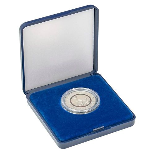 Lindner Münzetui blaue Velourseinlage für Münzen bis Außen-Ø 34mm 2029-034 Neu