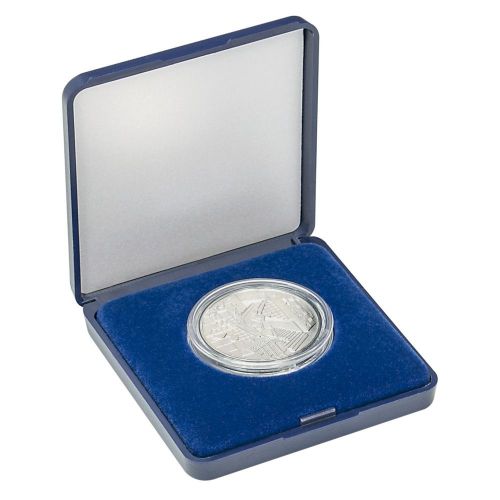 Lindner Münzetui blaue Velourseinlage für Münzen bis Außen-Ø 40mm 2029-040 Neu