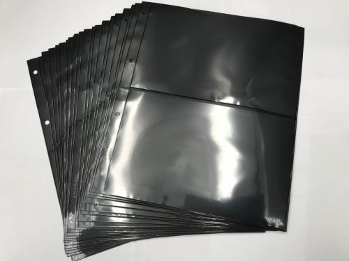 Leuchtturm Hüllen Schwarz 2S (GRANDE-Album) für Zehnerbögen uvm. 20er-Set Neu