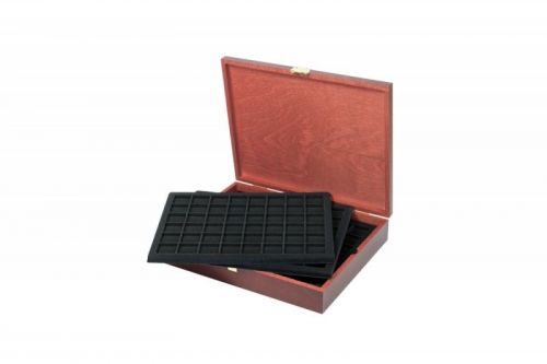 Lindner Echtholz Münzkassette mit 5 Tableaus für 240 Münzen S2495-S2148CE Neu