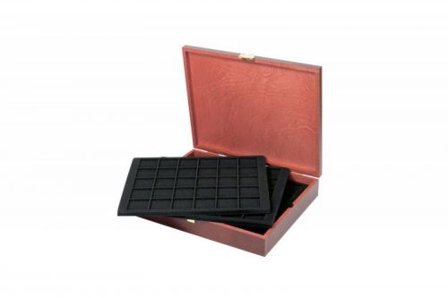 Lindner Echtholz Münzkassette mit 5 Tableaus für 150 Münzen S2495-S2115CE Neu