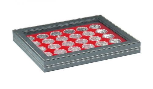 Lindner Münzkassette NERA M PLUS mit hellroter Münzeinlage 2367-2537E Neu