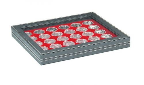 Lindner Münzkassette NERA M PLUS mit hellroter Münzeinlage 2367-2226E Neu