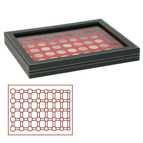 Lindner Münzkassette NERA M PLUS mit hellroter Münzeinlage 2367-2556E Neu