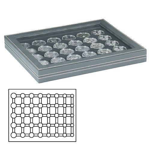 Lindner Münzkassette NERA M PLUS mit schwarzer Münzeinlage 2367-2556CE Neu