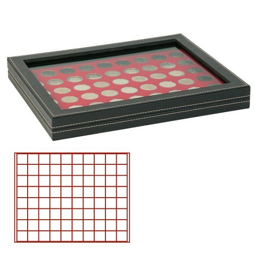 Lindner Münzkassette NERA M PLUS mit hellroter Münzeinlage 2367-2180E Neu