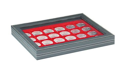 Lindner Münzkassette NERA M PLUS mit hellroter Münzeinlage 2367-2124E Neu