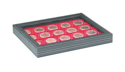 Lindner Münzkassette NERA M PLUS mit hellroter Münzeinlage 2367-2122E Neu