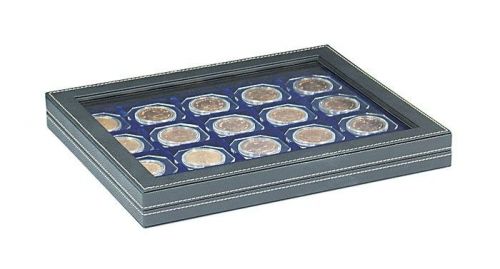 Lindner Münzkassette NERA M PLUS mit dunkelblauer Münzeinlage 2367-2122ME Neu