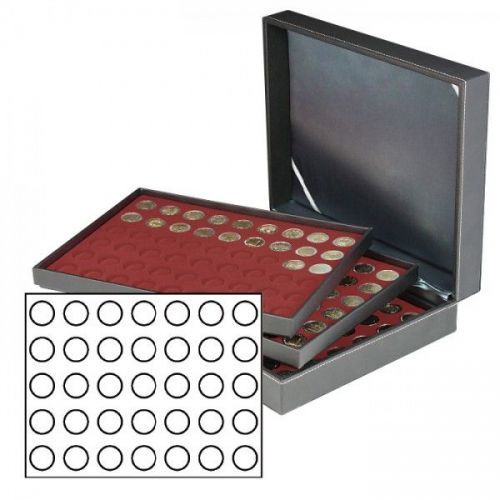 Lindner Münzkassette NERA XL mit 3 dunkelroten Münzeinlagen 2365-2711E Neu