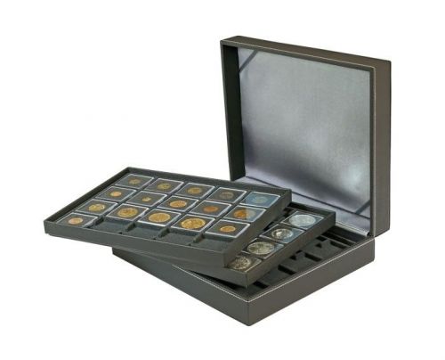 Lindner Münzkassette NERA XL mit 3 schwarzen Münzeinlagen 2365-2122CE Neu
