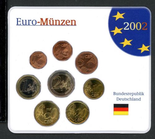 Deutschland/ BRD 2002 KMS/ Kursmünzensatz im Blister unzirkuliert