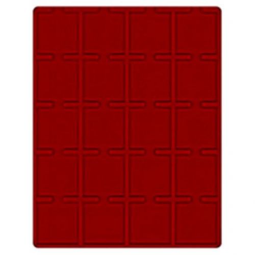 Lindner Velourseinlage Dunkelrot für Münzbox-Inletts 51x51 mm 2621E Neu