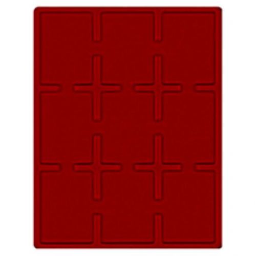 Lindner Velourseinlage Dunkelrot für 9 Slabs 63x85 mm 2619E Neu