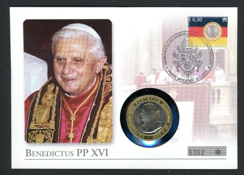 Vatikan 2005 Numisbrief mit Medaille Papst Benedikt XVI. ST