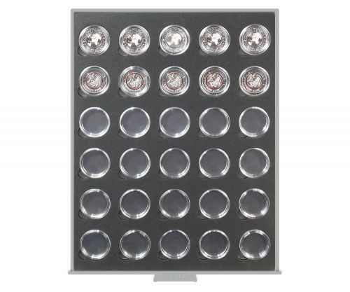 Lindner Münzbox Standard Black Samt S2533-2K Neu