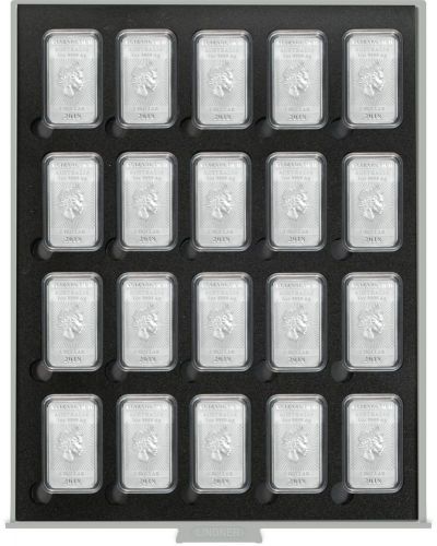 Lindner Münzbox Standard Black Samt S2533-4K Neu