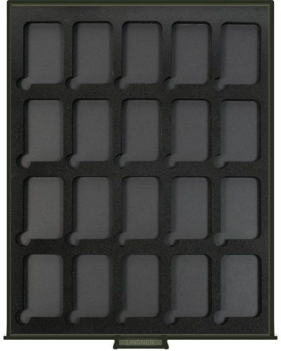 Lindner Münzbox Rauchglas Black Samt S2933-4 Neu