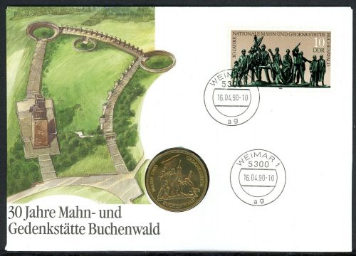 DDR 1990 Numisbrief 10 Mark Buchenwald - Worbes 105 ST