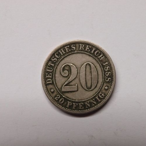 Deutschland Kaiserreich 1888 F 20 Pfennig ss-vz