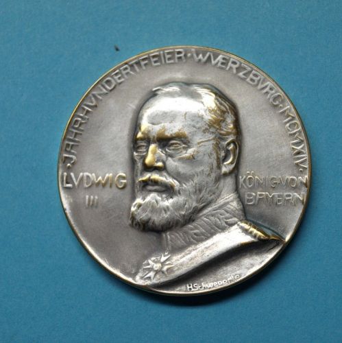 Medaille Jahrhundertfeier Würzburg 1914 Ludwig III. König von Bayern