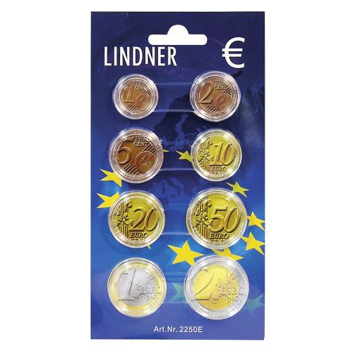 Lindner Münzkapsel -Display für einen Euro-Kursmünzensatz 2250E Neu