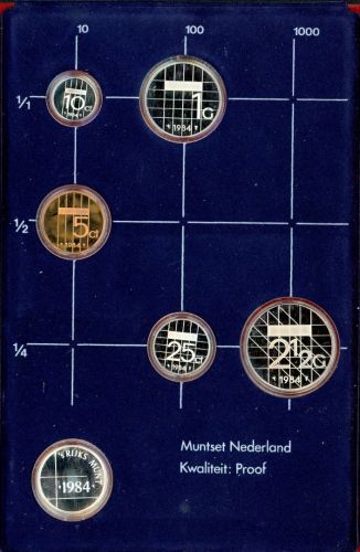 Niederlande 1984 KMS/ Kursmünzensatz im Folder PP