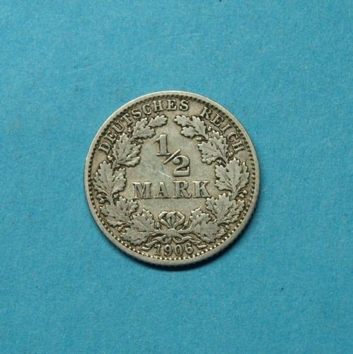 Deutsches Reich 1906 G 1/2 Mark Silber