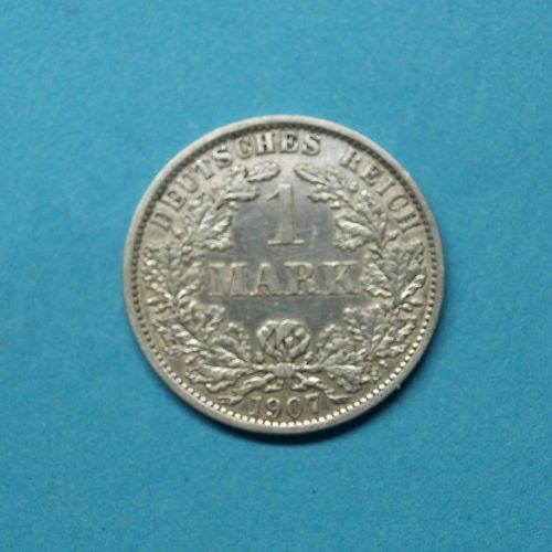 Deutsches Reich 1907 A 1 Mark großer Adler Silber
