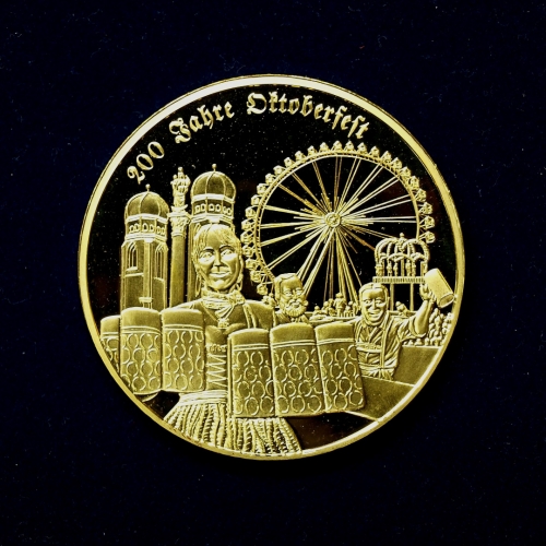 Medaille 2010 Deutsche Heimat - 200 Jahre Oktoberfest, vergoldet PP