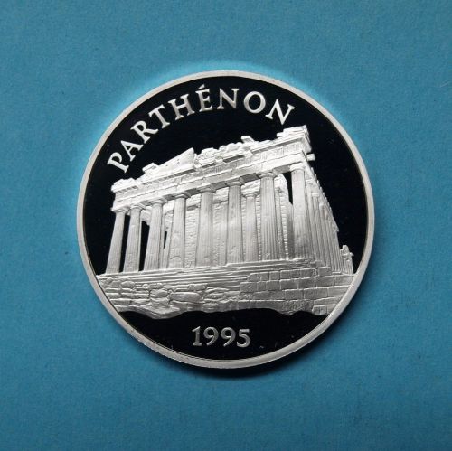 Frankreich 1995 100 Francs/ 15 ECUs Der Parthenon PP