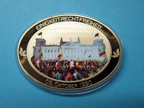 Gigant Medaille 2015 3. Oktober 1990, CU vergoldet, Swarovski PP