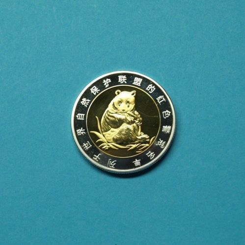 Der Große Panda Medaille versilbert, teilvergoldet PP