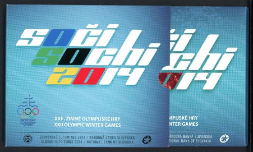 Slowakei 2014 Euro Kursmünzsatz/ KMS im Folder Winterolympiade Sochi ST