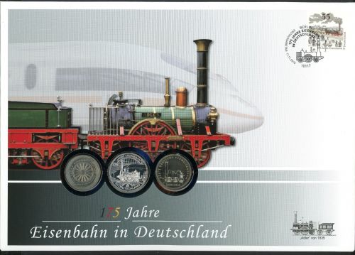 Numisbrief 2010 "175 Jahre Eisenbahn in Deutschland" unzirkuliert