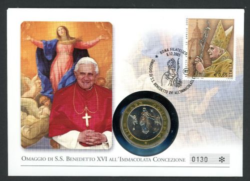 Vatikan 2005 Numisbrief Medaille Ehrung der unbefleckten Empfängnis ST