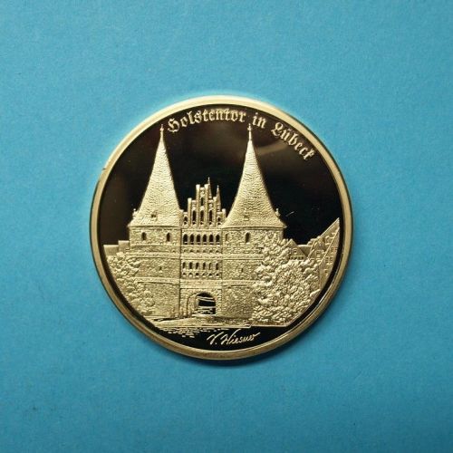 Medaille 2009 Deutsches Heimat Holstentor, vergoldet PP