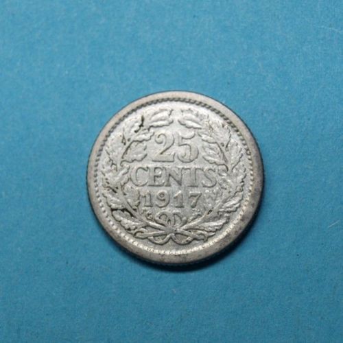 Niederlande 1917 25 Cents Wilhelmina