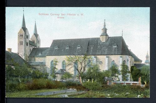 AK Höxter Schloß Corvey mit Kirche, coloriert