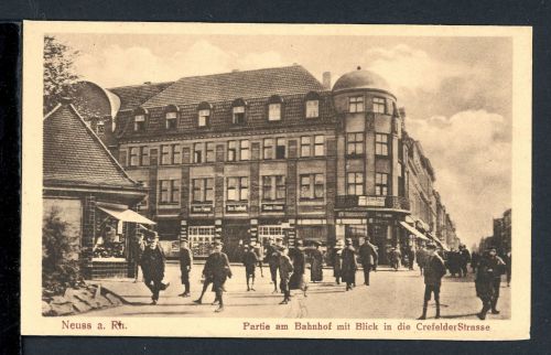 AK Neuss 20er Jahre Blick vom Bahnhof in die Crefelderstraße