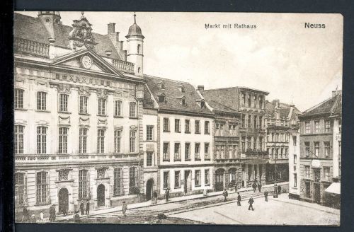 AK Neuss 20er Jahre Blick auf Markt mit Rathaus