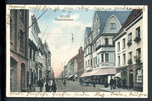 AK Neuss 1912 Niederstraße mit B. Thomas Nachfolger E. Wortmann